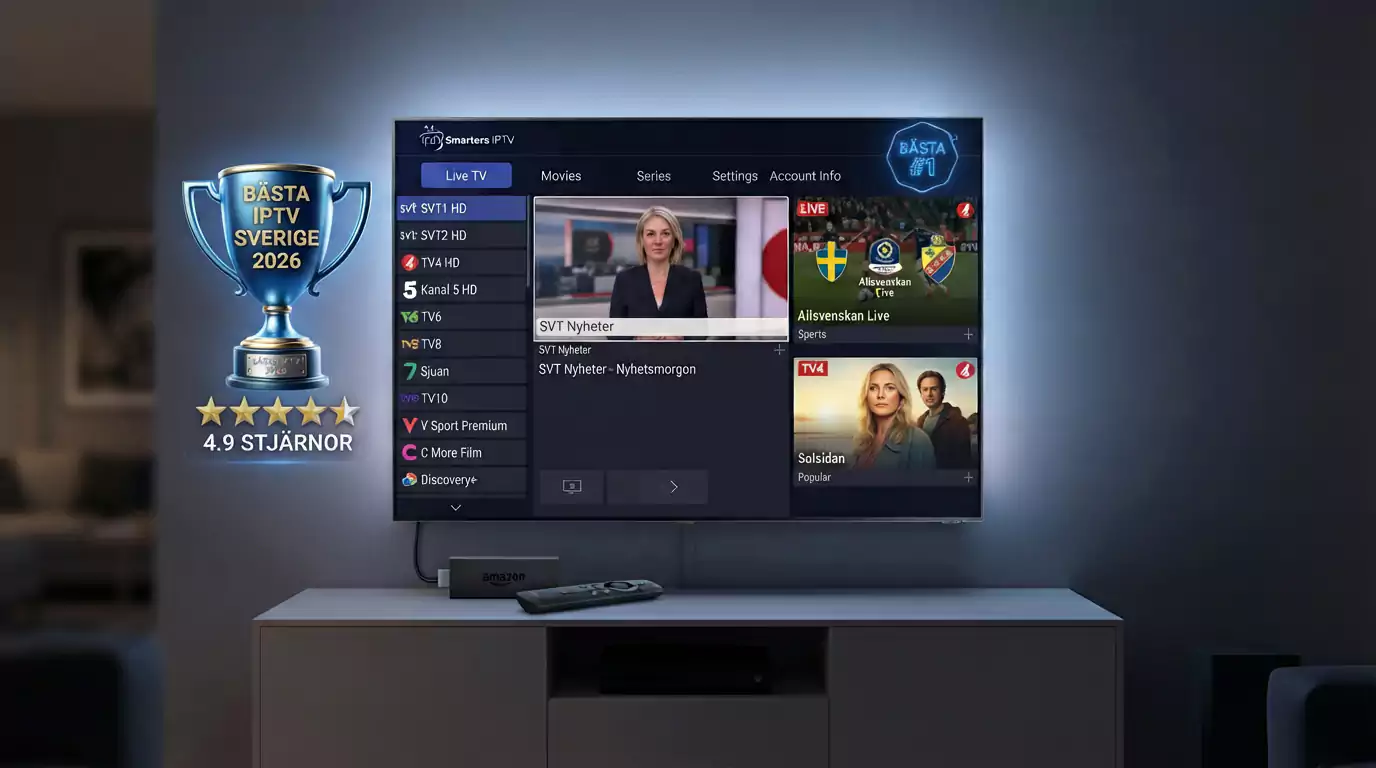 Bästa IPTV Sverige Test 2026 — Full Jämförelse | Bästa IPTV Sverige 4K