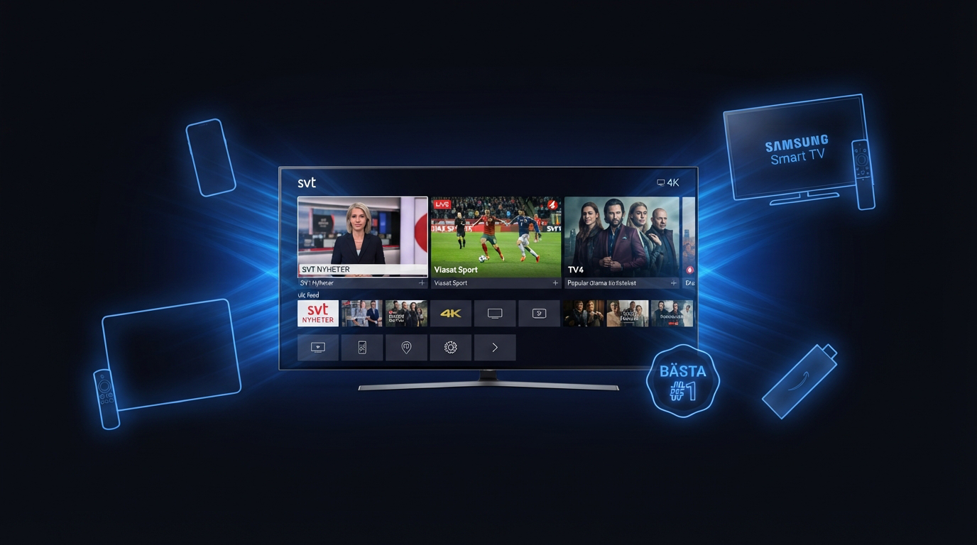 Bästa IPTV Sverige 4K 2026 — SVT TV4 Viasat Sport Canal+ Allsvenskan 4K Ultra HD